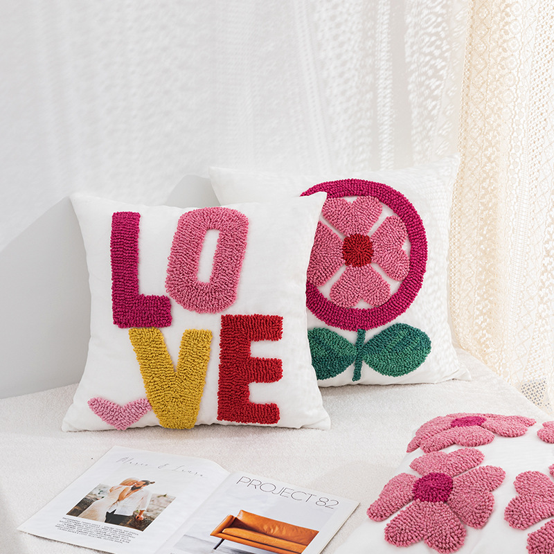 Canvas Embroidered Pillow